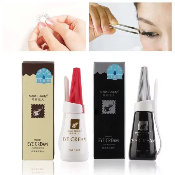 12ml Waterproof Eyelash Glue Adhesive Black & Clear - Image 2