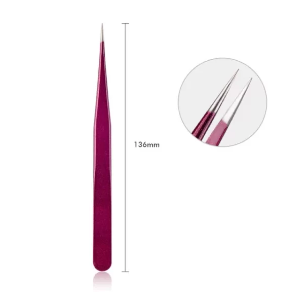 Deep Purple Anti-Static Precision Tweezers for Eyelash Extensions