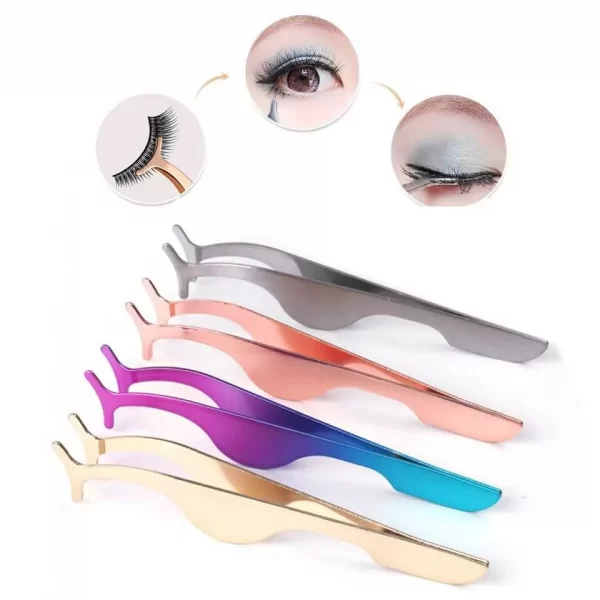 Stainless Slivery Eyelash Magnetic Tweezers 3D Handmade